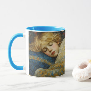 Mug Enfant dormant rêvé dans une courtepointe fleurie