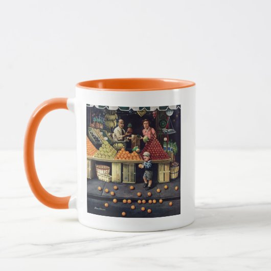 Mug Enfant en bas âge et oranges (Gauche)