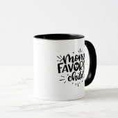Mug Enfant favori de maman, art dessiné à la main (Devant droit)