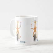 Mug Enfant Girafe sur un Monocycle avec Nom (Devant gauche)