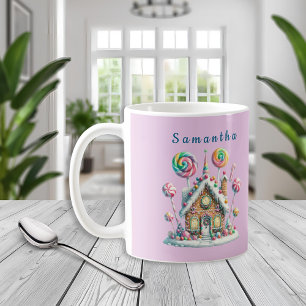 Mug Enfant Maison en Pain d'Épice Rose