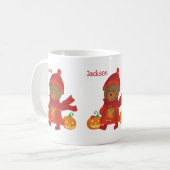Mug Enfant Ours Brun Mignon Automne (Devant gauche)