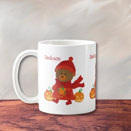 Mug Enfant Ours Brun Mignon Automne