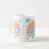 Mug Enfant Pâques Lapin Mignon avec Nom (Devant gauche)