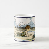 Mug Enfant sur la plage Art Vintage (Centre)