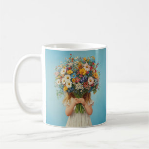 Mug Enfant tenant un bouquet Fleur sauvage luxuriant