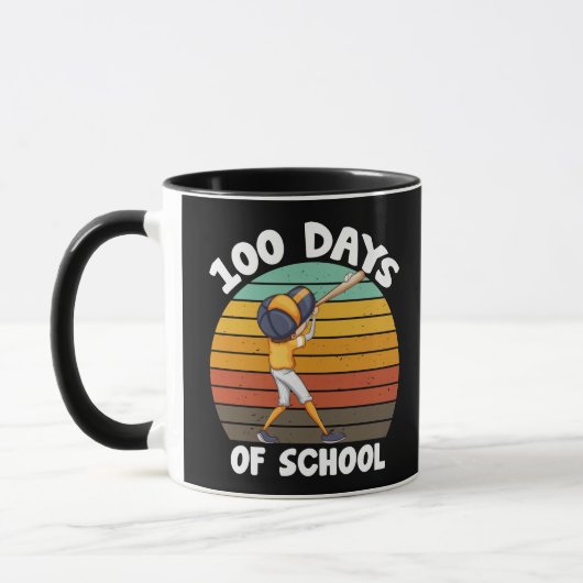 Mug Enfants 100 Jours D'Écoles Garçons 100E Jour Baseb (Gauche)