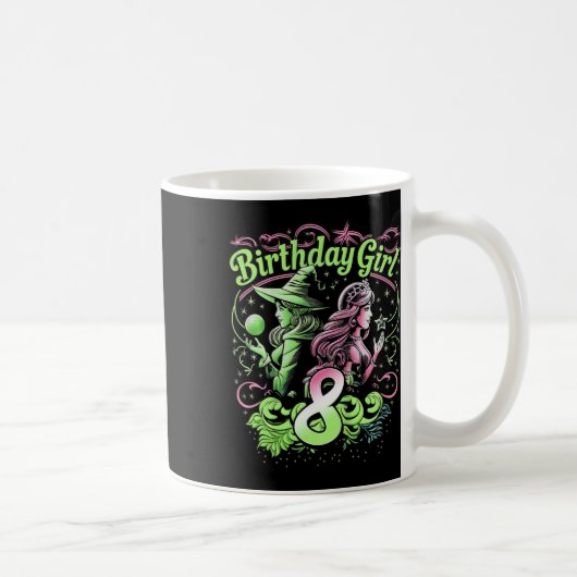 Mug Enfants 8e Anniversaire Sorcière rose et verte 8 A (Droite)