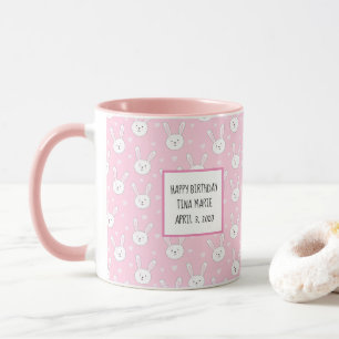 Mug Enfants adorable lapin lapin Pâques Coeurs roses