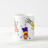 Mug enfants, bâtons de figurines, heureux (Centre)