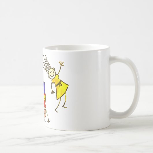 Mug enfants, bâtons de figurines, heureux (Droite)
