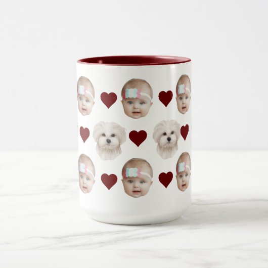 Mug Enfants Chiens Chat Baby Cadeau visage pour mamans (Centre)