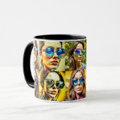 Mug Enfants cool en lunettes de soleil AI Art (Devant gauche)