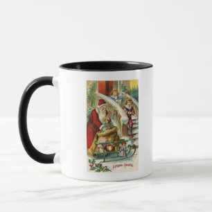 Mug Enfants courant pour saluer Père Noël