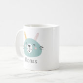 Mug Enfants Cute Scandi Bunny Nom personnalisé (Devant gauche)