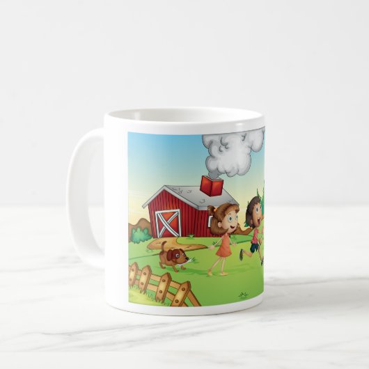 Mug Enfants Dans Une Ferme (Devant gauche)