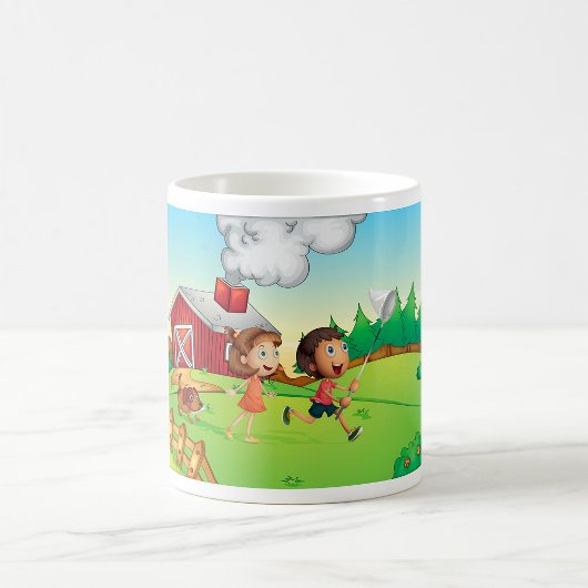 Mug Enfants Dans Une Ferme