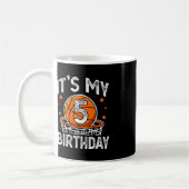 Mug Enfants de 5 ans Basketball Sport 5e Anniversaire  (Gauche)