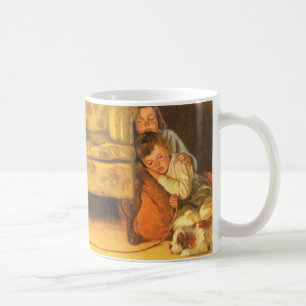 Mug Enfants de Noël Vintage en attente du Père Noël