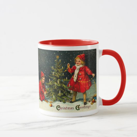 Mug Enfants décorant le sapin de Noël (Droite)