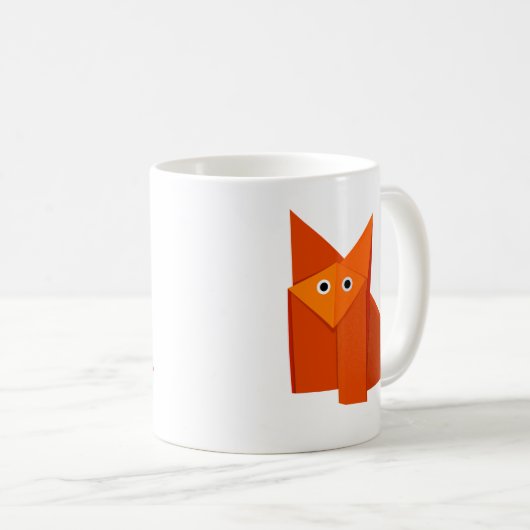 Mug Enfants mignons de Fox d'origami (Devant droit)