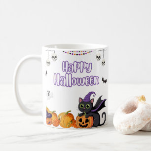 Mug Enfants mignons Halloween heureux Chats noirs