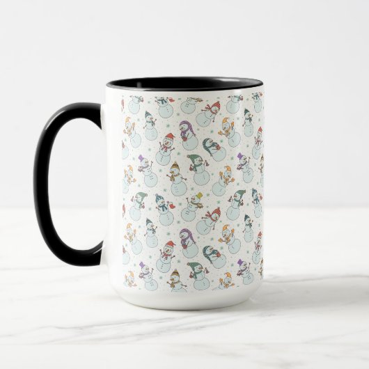 Mug Enfants Noël mignon Snowman en Casquette (Gauche)