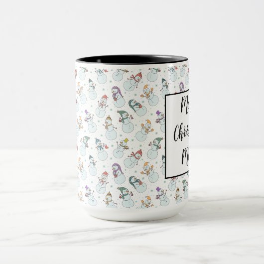 Mug Enfants Noël mignon Snowman en Casquette (Centre)