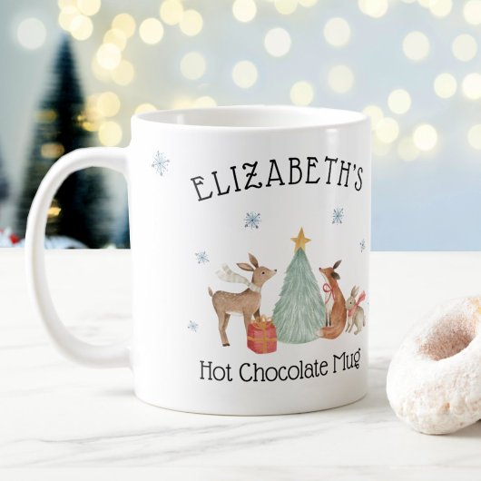 Mug Enfants personnalisés Noël Bois Animaux Hot