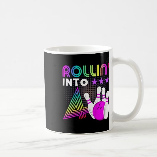 Mug Enfants Rollin Into 4 Bowling Anniversaire fête 4e (Droite)