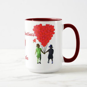 Mug Enfants romantiques mignons se tenant la main Vale