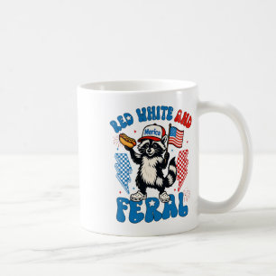 Mug Enfants Rouge Drôle Blanc Et Raton Laveur Sauvage