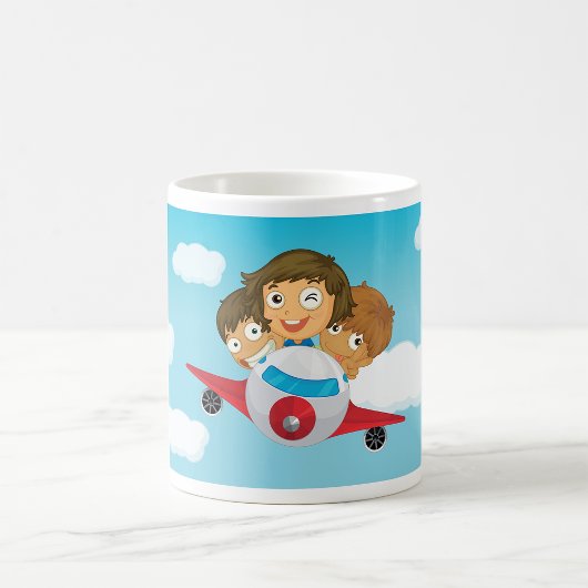 Mug Enfants Sur Un Avion