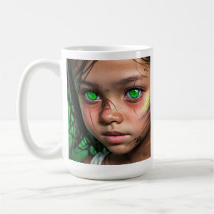 Mug Enfants tribaux   Yeux verts futuristes