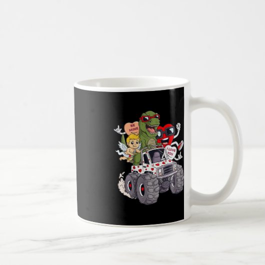 Mug Enfants Valentines Jour Coeurs T Rex Cupid Monster (Droite)