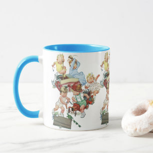 Mug Enfants Vintage Tout-Petits Jouant avec des Camion