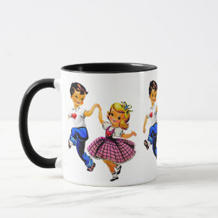 Mug Enfants vintages Garçon et fille : adorable