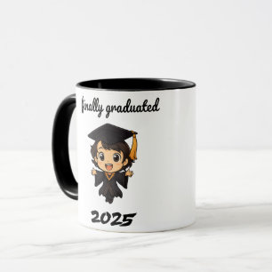 Mug 🎓 Enfin Diplômé 2025 - Baccalauréat en Chibi
