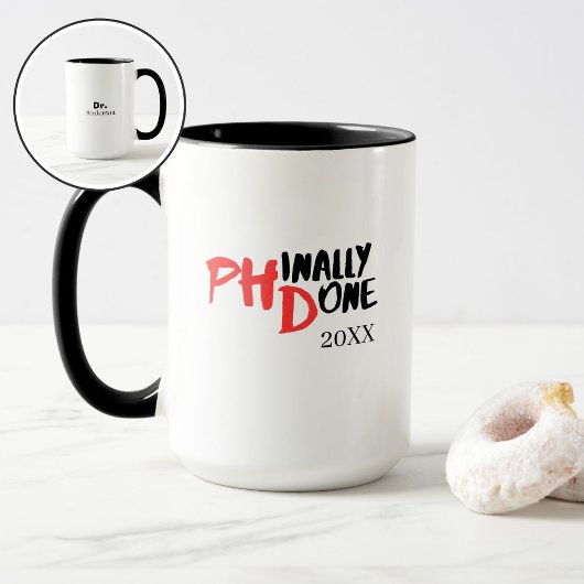 Mug Enfin fait - Conception de citation de remise de d
