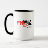 Mug Enfin fait - Conception de citation de remise de d (Gauche)