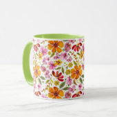 Mug Enfin Fleurs Aquarelle de Printemps (Devant gauche)