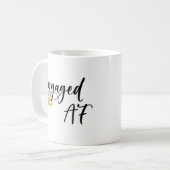 Mug Engagé AF amusant Mariage or Anneaux manuscrits (Devant gauche)