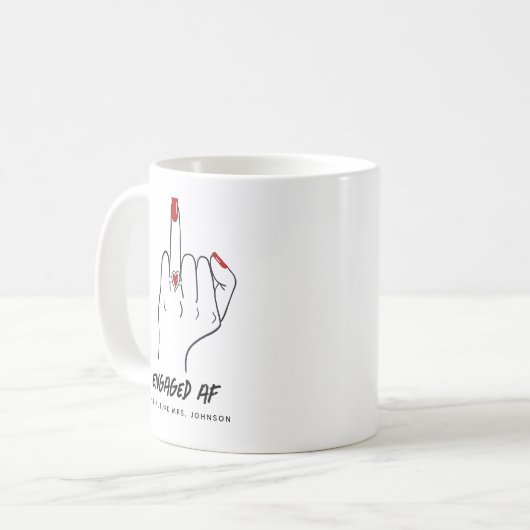 Mug Engagé AF Bride Ring Finger Finger Future Mme. (Devant gauche)