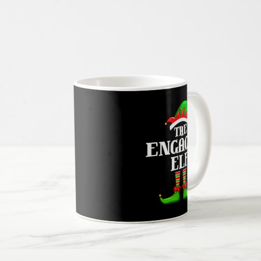 Mug Engaged Elf Matching Family Group Christmas Party  (Devant droit)
