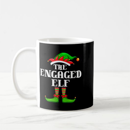 Mug Engaged Elf Matching Family Group Christmas Party  (Gauche)