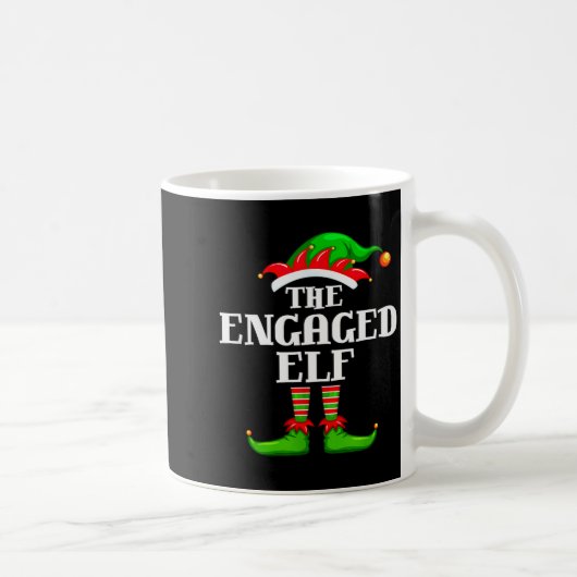Mug Engaged Elf Matching Family Group Christmas Party  (Droite)
