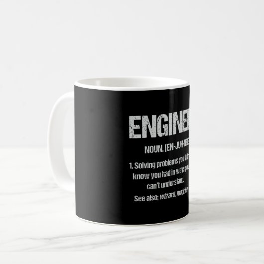 Mug ENGINEER NOUN Funny Engineering Quotes Graduation (Devant gauche)