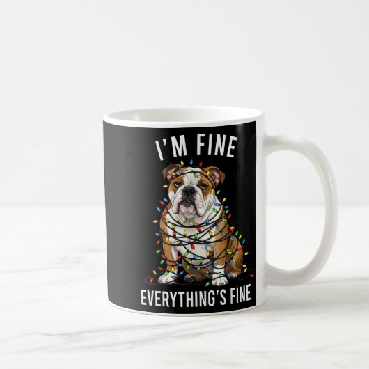 Mug English Bulldog Christmas I'm Fine Everything Is F (Droite)