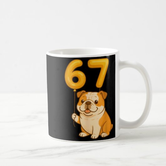 Mug English Bulldog Dog Funny 67 Meme Six Seven Balloo (Droite)