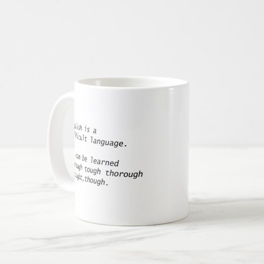 Mug English Is A Difficult Language Funny Grammar  (Devant gauche)